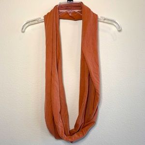 Burnt orange long infinity scarf